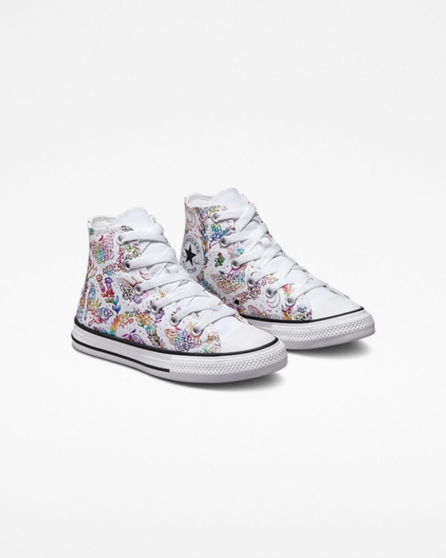 Zapatillas Altas Converse Chuck Taylor All Star Butterfly Shine Niña Blancas Rosas Moradas Azules | PE E0WL8P